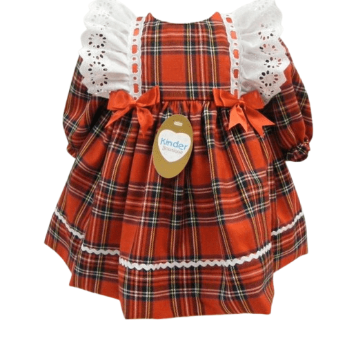 Baby Girls Red & White Tartan Dress General kinder baby   