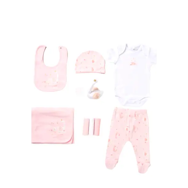 Baby Girls Swan 10 Piece Gift Set