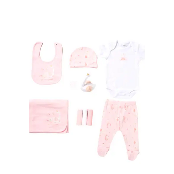 Baby Girls Swan 10 Piece Gift Set