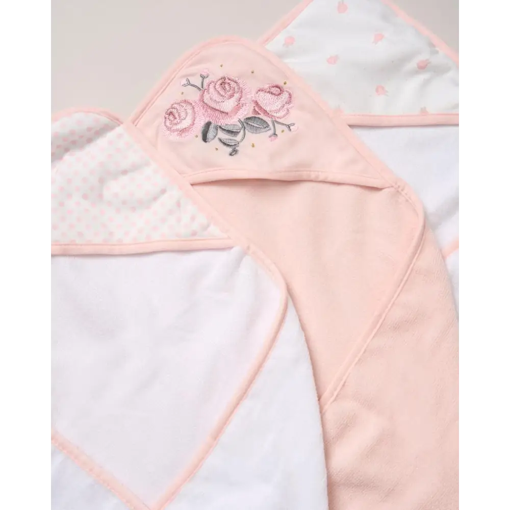 Baby Girls Wash Cloth and Hooded Towel Set