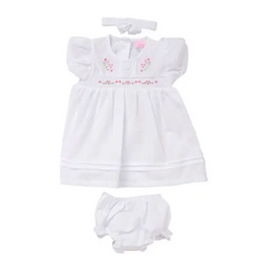 Baby Girls White Flower Dress General rock a bye baby