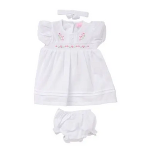 Baby Girls White Flower Dress General rock a bye baby
