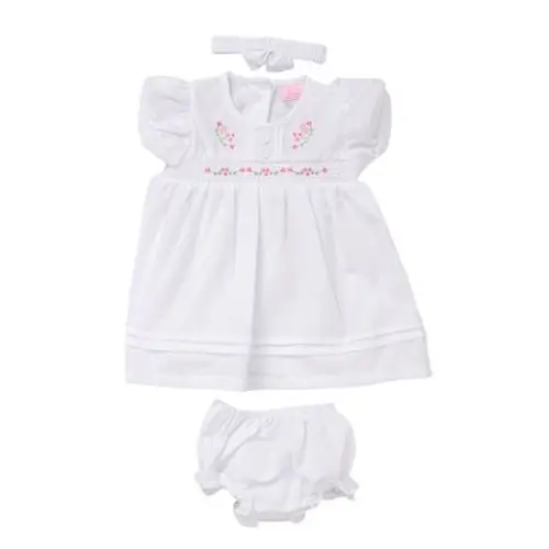 Baby Girls White Flower Dress General rock a bye baby