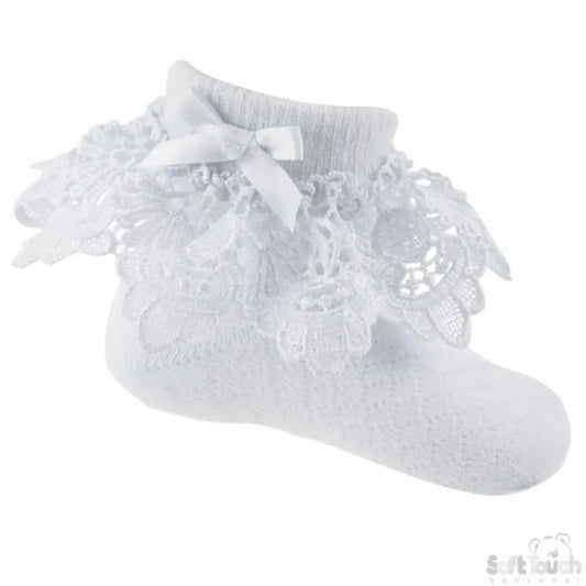 Baby Girls White Lace Frilly Ankle Socks General soft touch