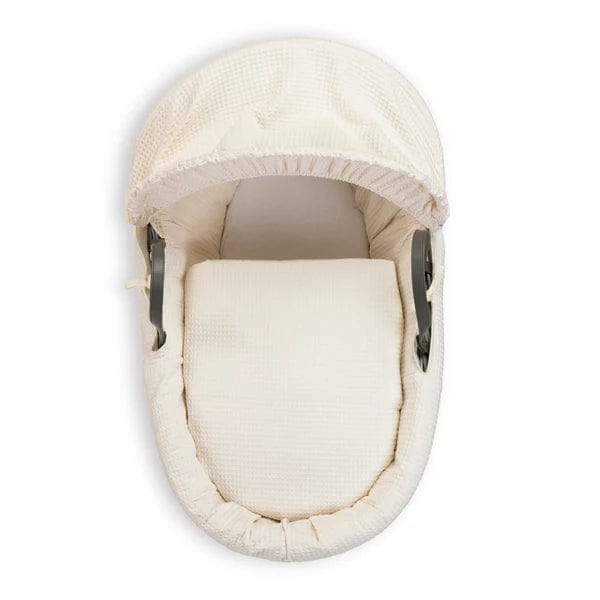 Baby Grey Wicker Moses Basket in Cream Waffle By Clair De Lune  Clair De Lune   