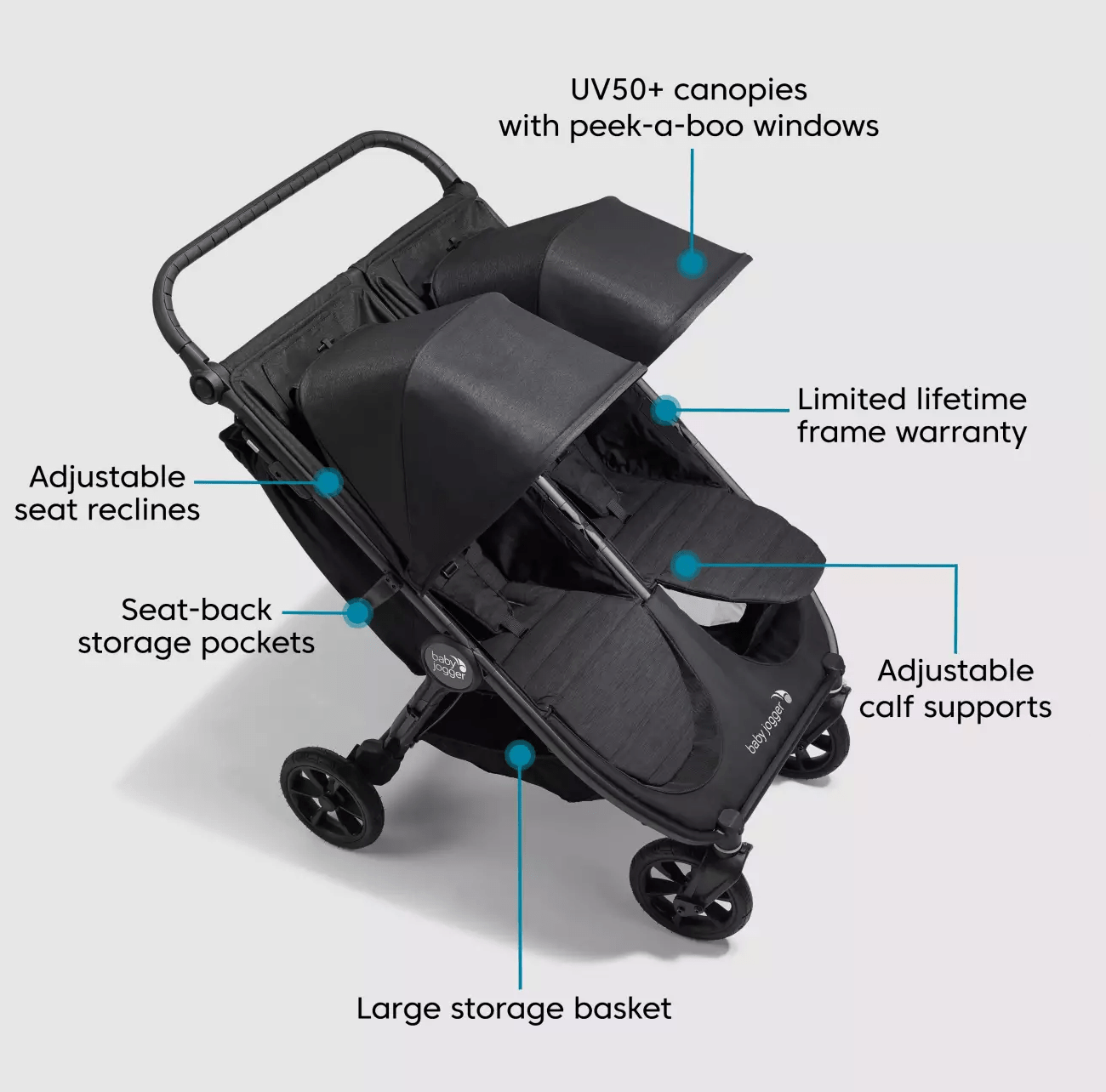 Baby Jogger City Mini GT2 Double - Black  Baby Jogger   