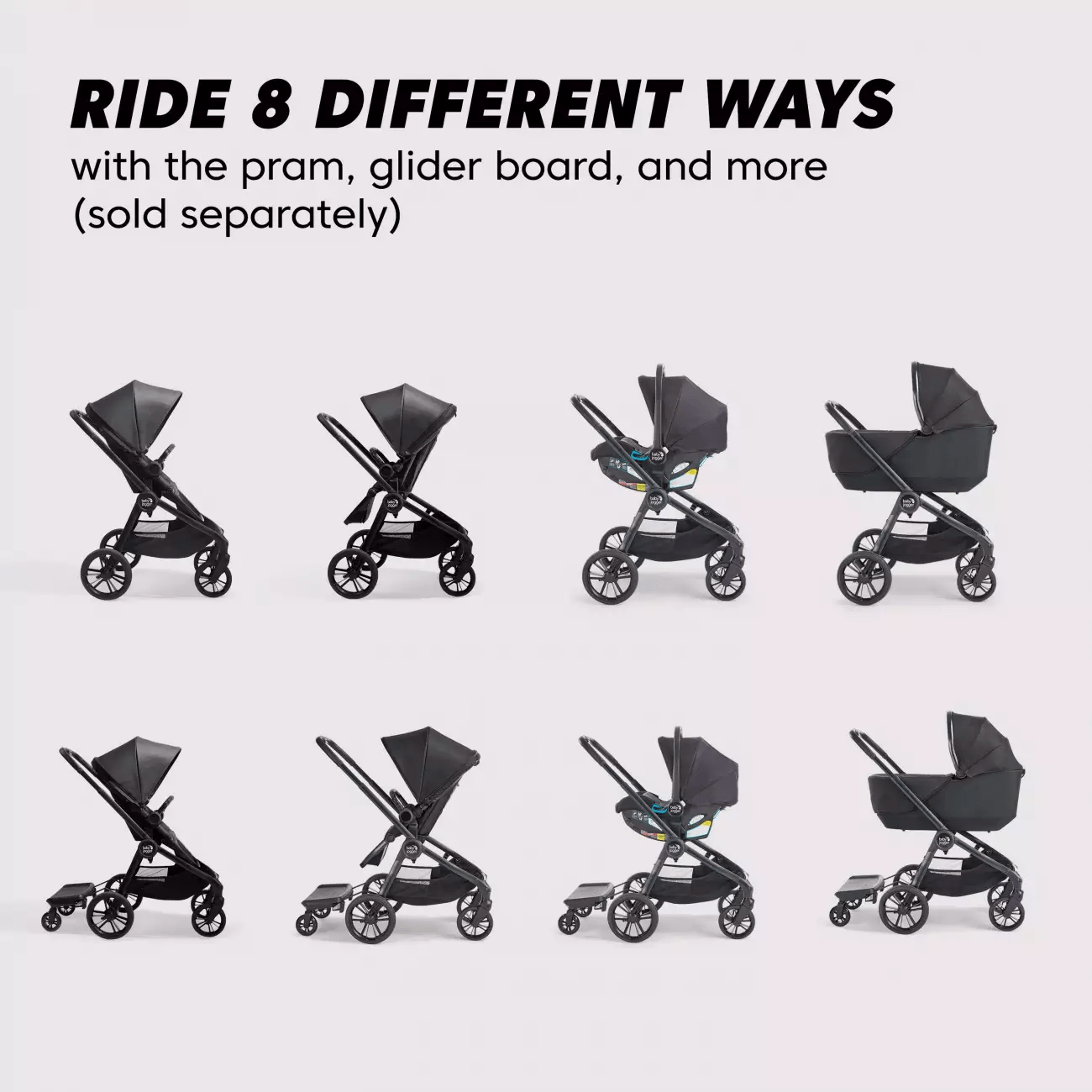 Baby Jogger City Sights Stroller Rich Black Compact Versatile and Red Dot Design Award Winner Baby Boutique UK