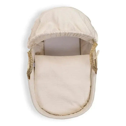Baby Moses Basket in Cream Waffle By Claire De Lune Clair De Lune