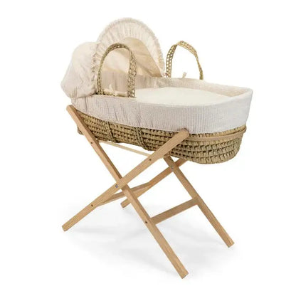 Baby Moses Basket in Cream Waffle By Claire De Lune Clair De Lune