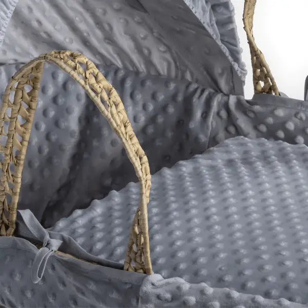 Baby Moses Basket in Grey Dimple By Clair De Lune  Clair De Lune   