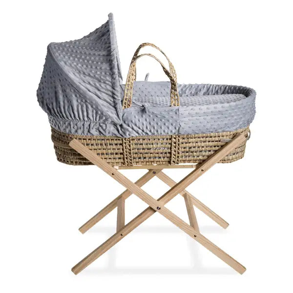 Baby Moses Basket in Grey Dimple By Clair De Lune  Clair De Lune   