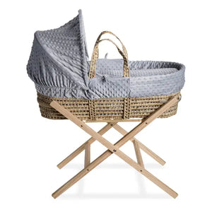 Baby Moses Basket in Grey Dimple By Clair De Lune  Clair De Lune   
