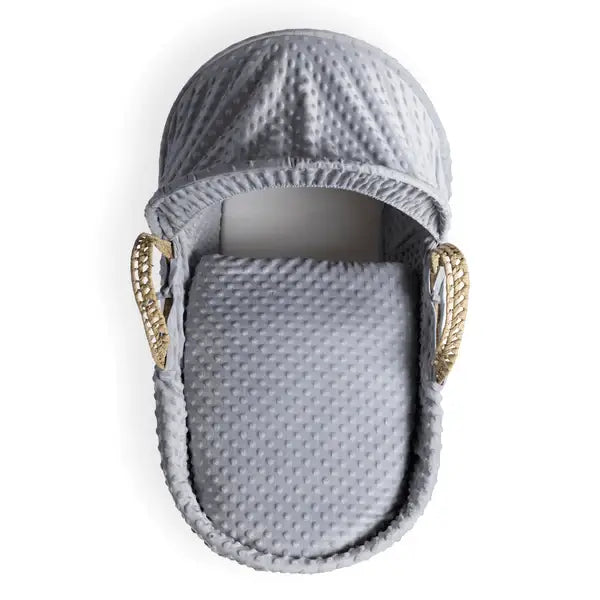 Baby Moses Basket in Grey Dimple By Clair De Lune  Clair De Lune   