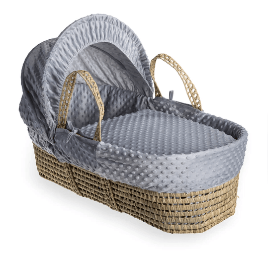 Baby Moses Basket in Grey Dimple By Clair De Lune  Clair De Lune   