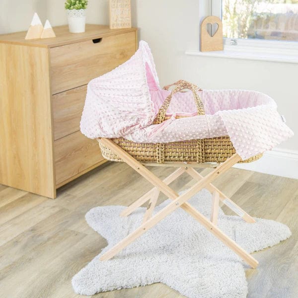 Baby Moses Basket in Pink Dimple By Clair De Lune  Clair De Lune   