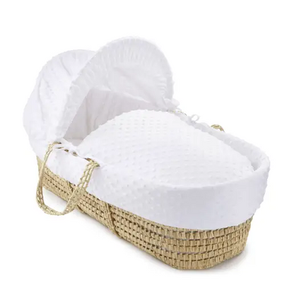 Baby Moses Basket in White Dimple By Clair De Lune  Clair De Lune   