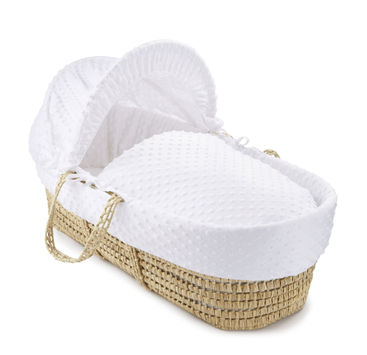 Baby Moses Basket in White Dimple By Clair De Lune  Clair De Lune   