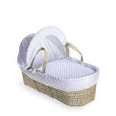 Baby Moses Basket in White Dimple By Clair De Lune  Clair De Lune   