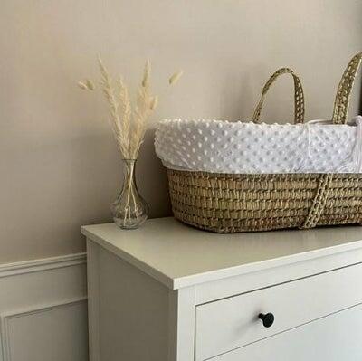 Baby Moses Basket in White Dimple By Clair De Lune  Clair De Lune   