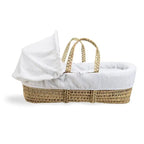 Baby Moses Basket in White Waffle By Claire De Lune Clair De Lune