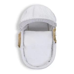 Baby Moses Basket in White Waffle By Claire De Lune Clair De Lune