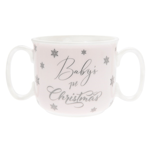 Baby's First Christmas Twin Handle Cup - Pink  My Store   