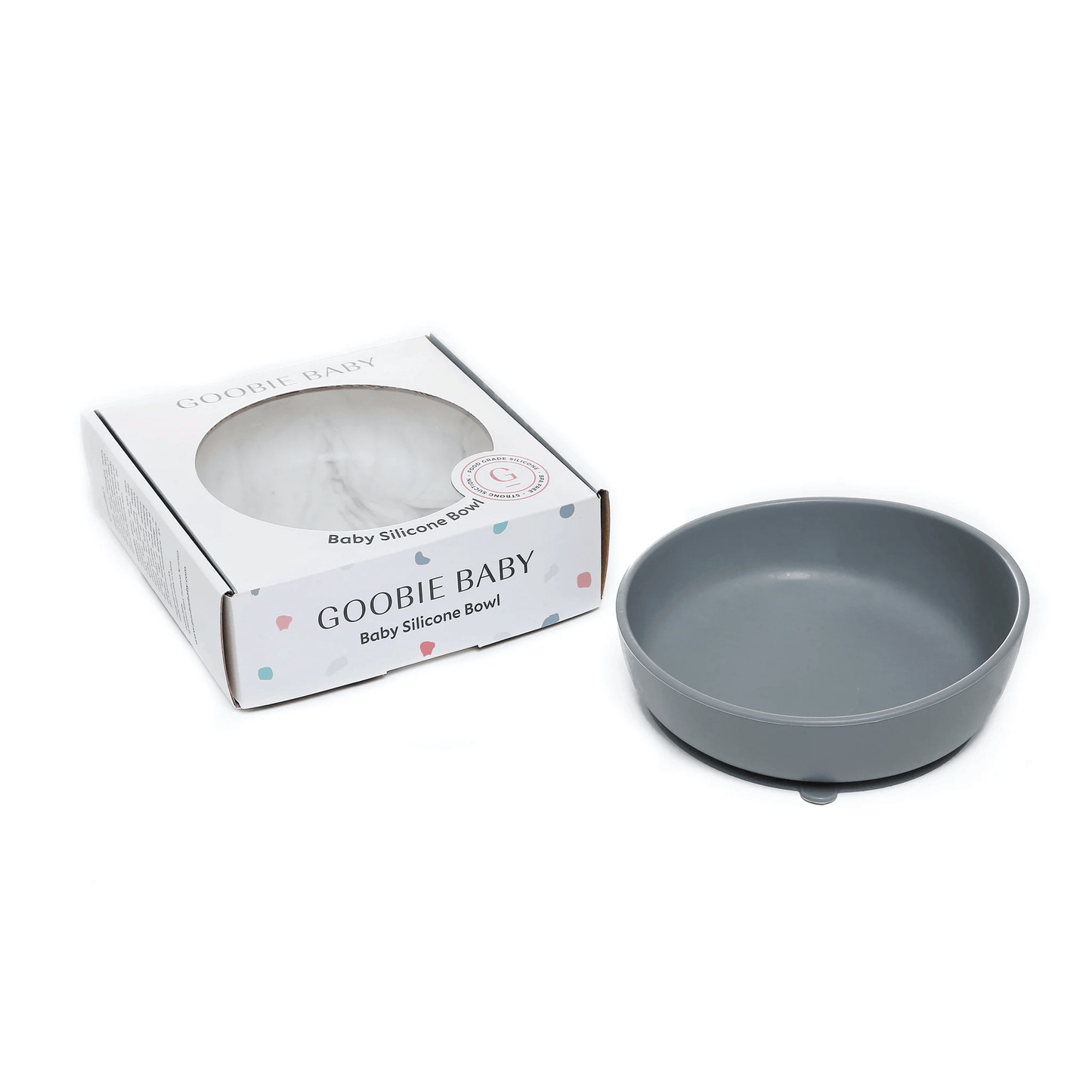 Baby Silcone Suction Bowls Set of 2 - Grey & Marble  Goobie Baby   