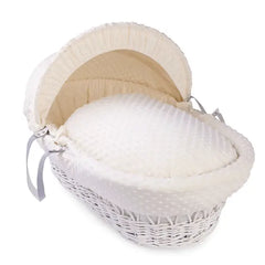 Baby Wicker Moses Basket in Cream Dimple By Clair De Lune