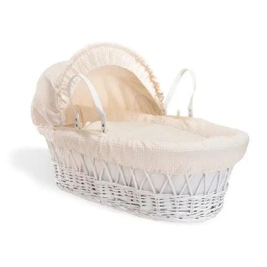 Baby Wicker Moses Basket in Cream Waffle By Clair De Lune  Clair De Lune   