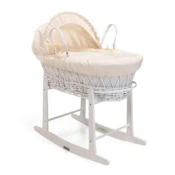 Baby Wicker Moses Basket in Cream Waffle By Clair De Lune  Clair De Lune   