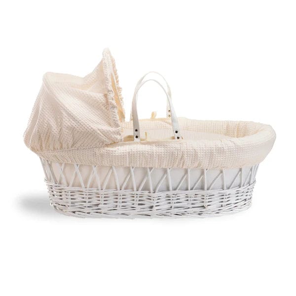 Baby Wicker Moses Basket in Cream Waffle By Clair De Lune  Clair De Lune   