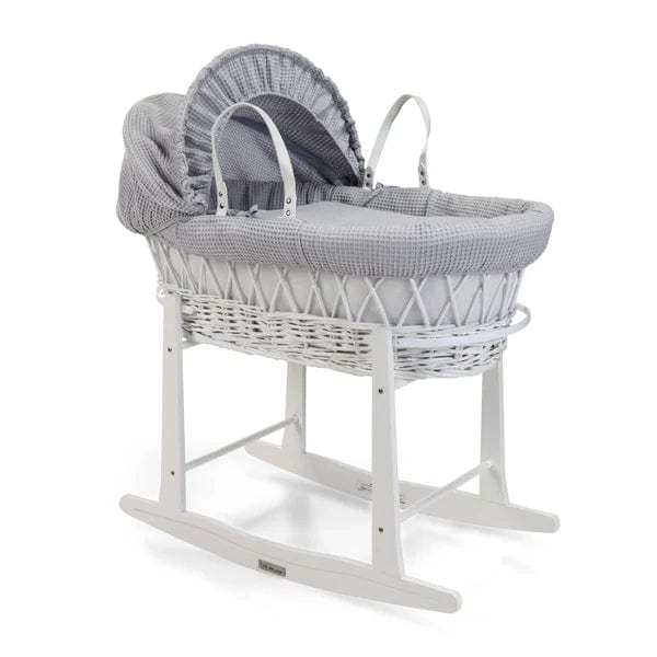 Baby Wicker Moses Basket in Grey Waffle By Clair De Lune  Clair De Lune   