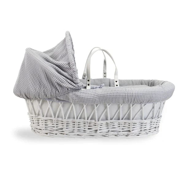 Baby Wicker Moses Basket in Grey Waffle By Clair De Lune  Clair De Lune   