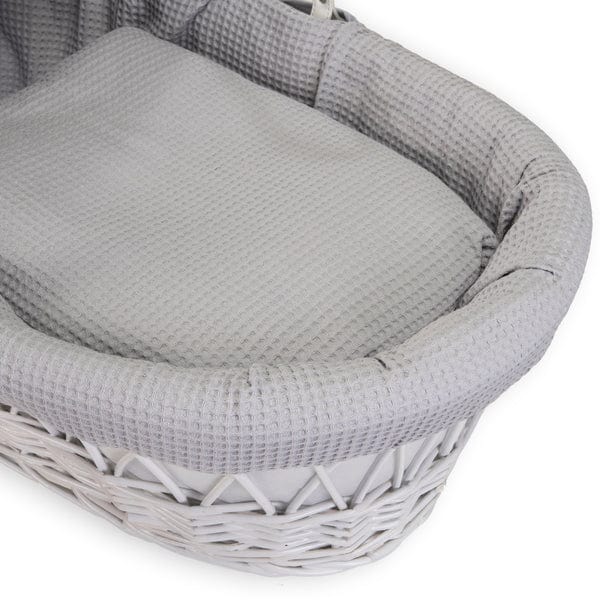 Baby Wicker Moses Basket in Grey Waffle By Clair De Lune  Clair De Lune   