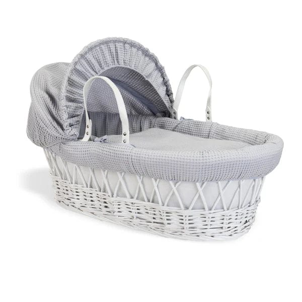 Baby Wicker Moses Basket in Grey Waffle By Clair De Lune  Clair De Lune   