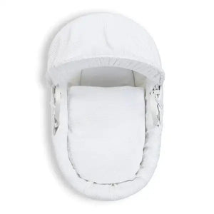 Baby Wicker Moses Basket in White Waffle By Clair De Lune  Clair De Lune   