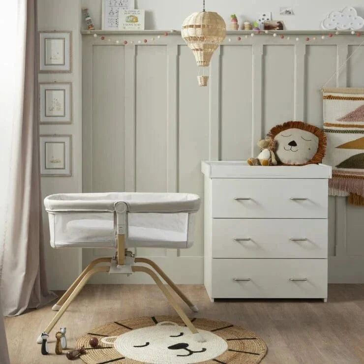 BabyMore Air Motion Gliding Crib - Light Grey Babymore