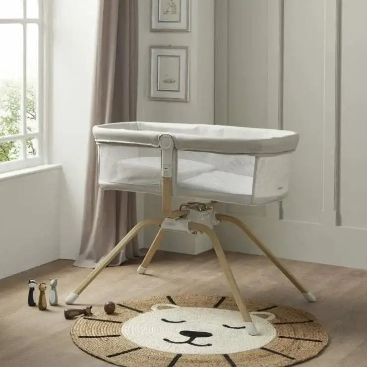 BabyMore Air Motion Gliding Crib - Light Grey Babymore