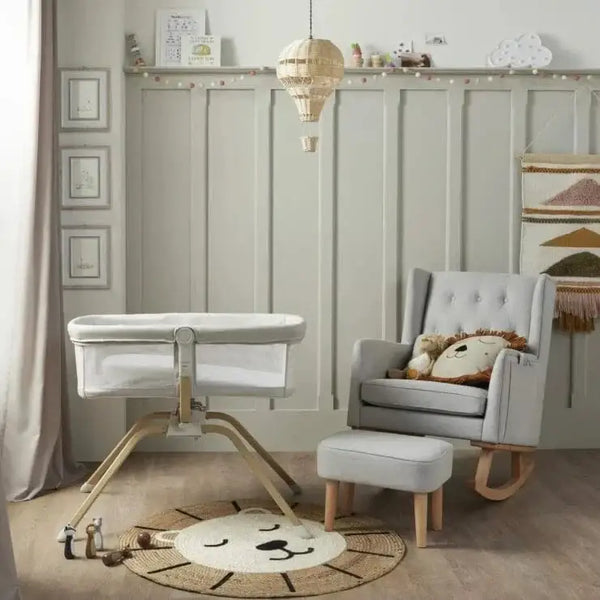 BabyMore Air Motion Gliding Crib - Light Grey Babymore