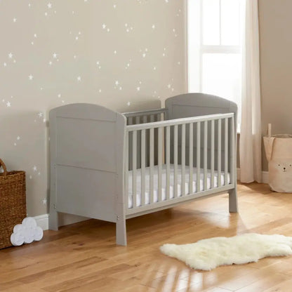Babymore Aston Cot Bed In Grey - Drop Side Cot Bed Babymore