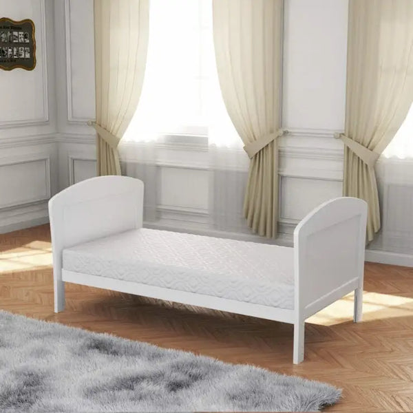Babymore Aston Cot Bed In White - Drop Side Cot Bed Babymore