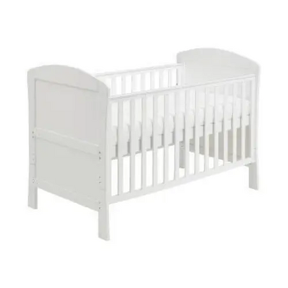 Babymore Aston Cot Bed In White - Drop Side Cot Bed  Babymore   