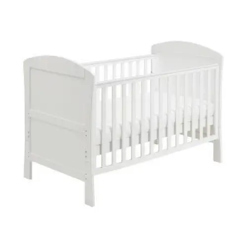 Babymore Aston Cot Bed In White - Drop Side Cot Bed  Babymore   