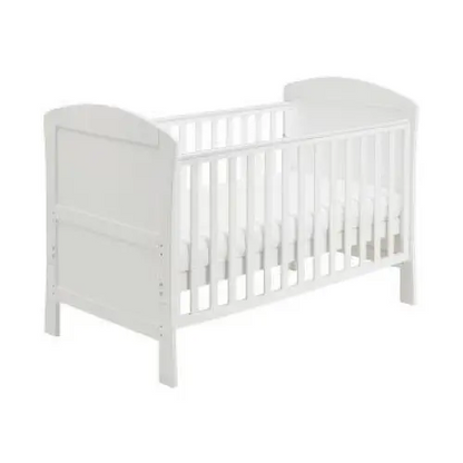 Babymore Aston Cot Bed In White - Drop Side Cot Bed  Babymore   