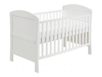 Babymore Aston Cot Bed In White - Drop Side Cot Bed  Babymore   