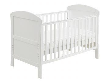 Babymore Aston Cot Bed In White - Drop Side Cot Bed  Babymore   