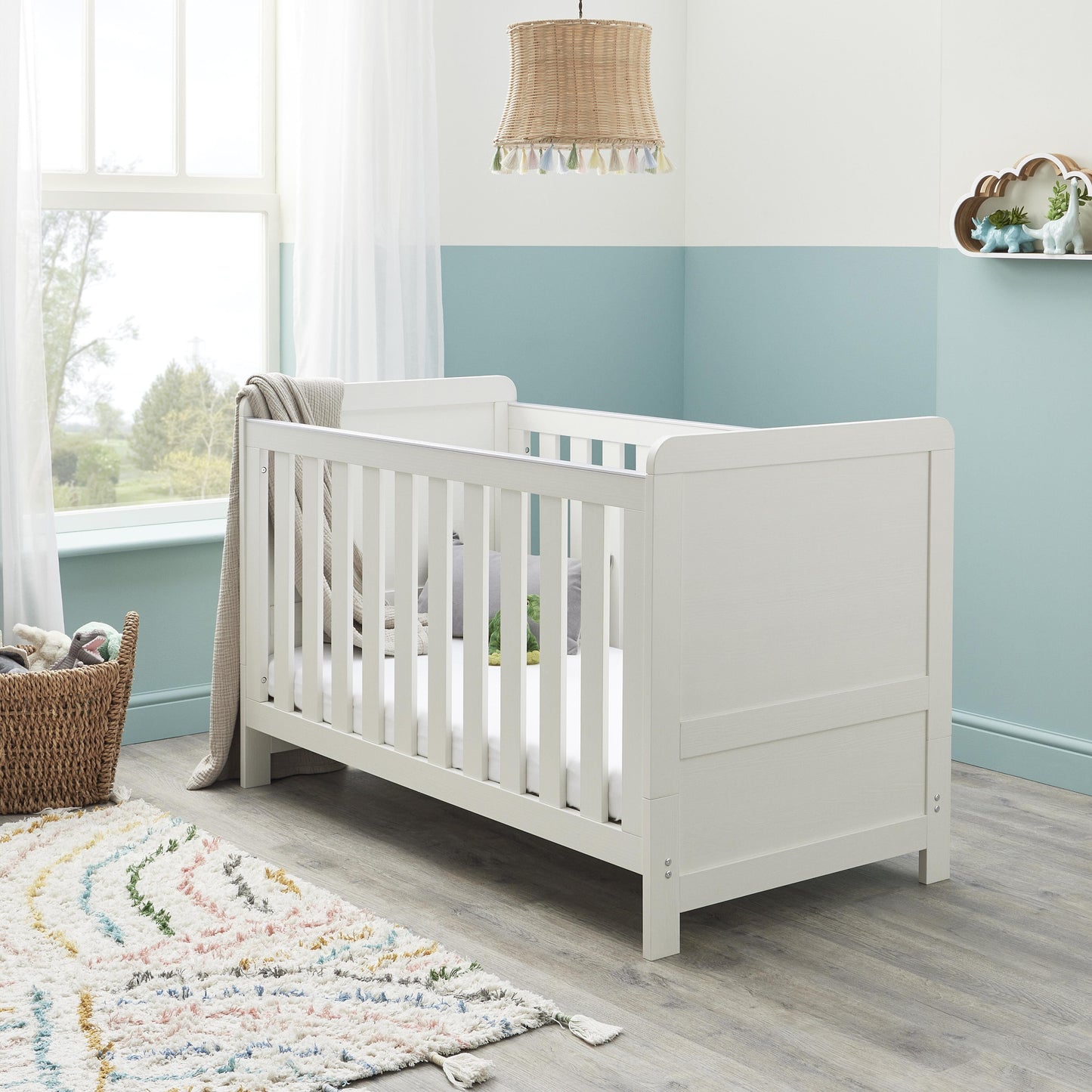 Babymore Caro 2 Piece Nursery Room Set - White Wash  Babymore   