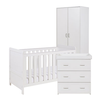 Babymore Caro 3 Piece Nursery Room Set - White Wash Babymore