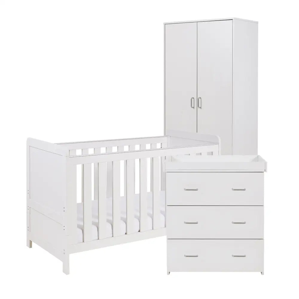 Babymore Caro 3 Piece Nursery Room Set - White Wash Babymore