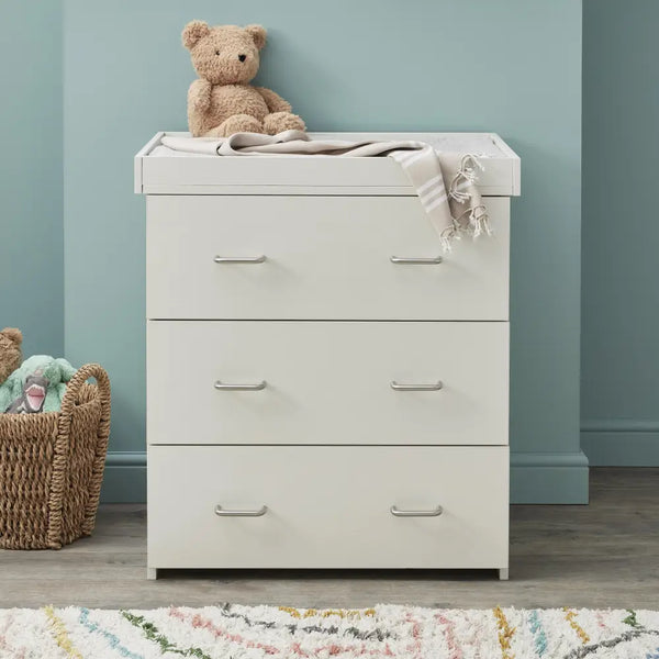 Babymore Caro 3 Piece Nursery Room Set - White Wash Babymore